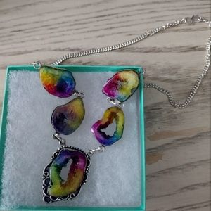 Neckless rainbow silver plated